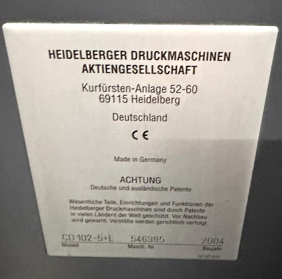 HEIDELBERG CD 102-5+LX - Image 6