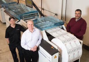 (L to R) Kenny Reed, Digital Bindery Operator; Tom Boyle, Vice President of Sales and Marketing; and Kirk Schlecker, Vice President of Operations.